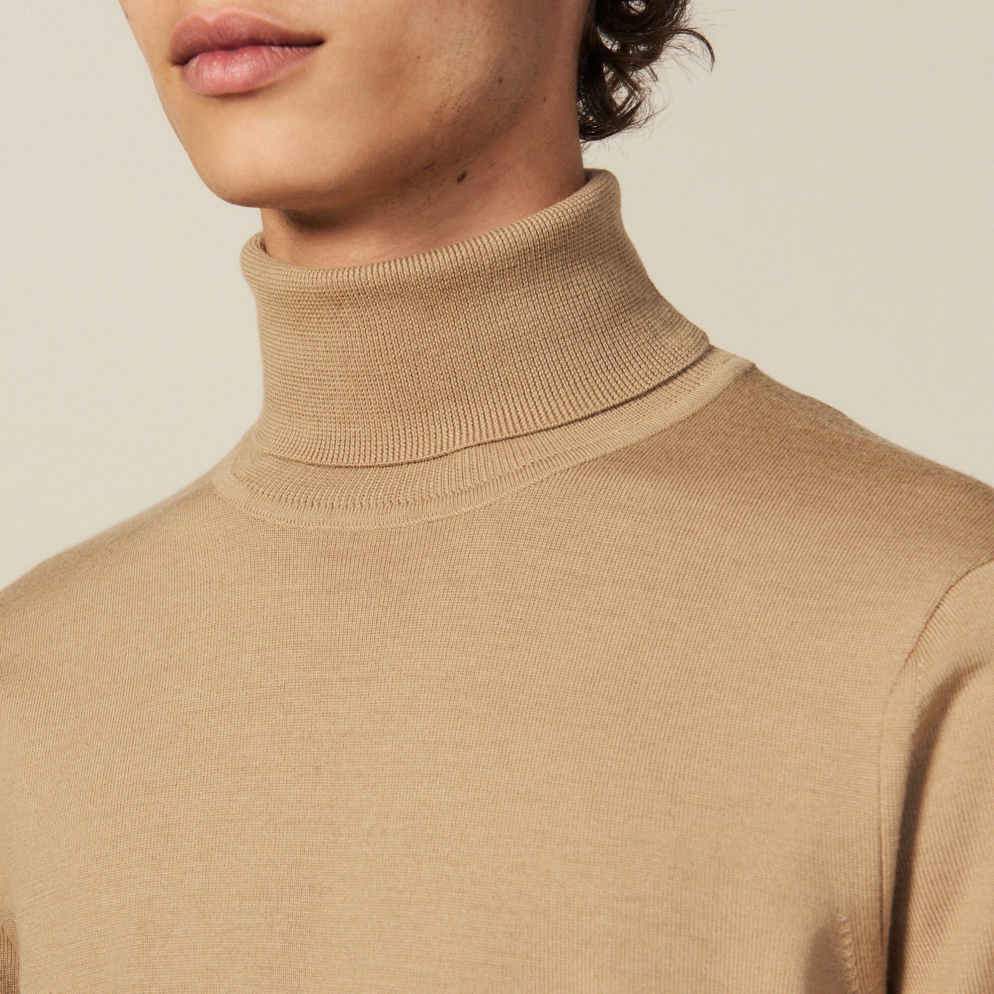 Roll neck wool sweater