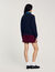 Jumper with denim collar