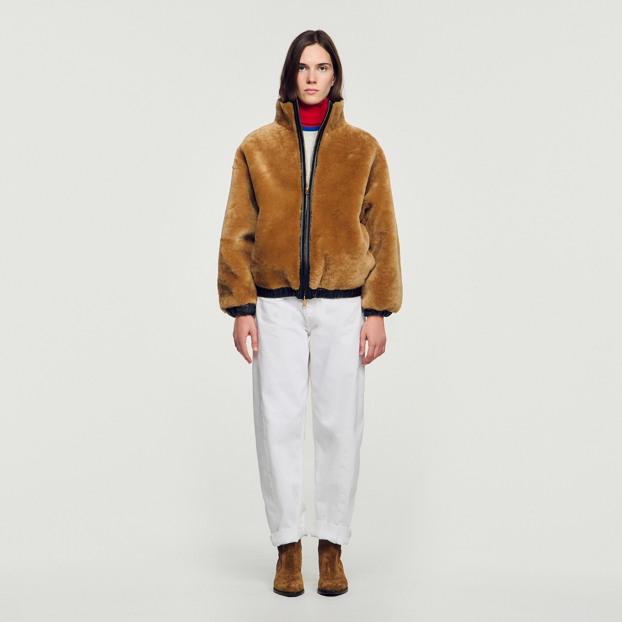 Oversized shearling jacket - Women | Sandro