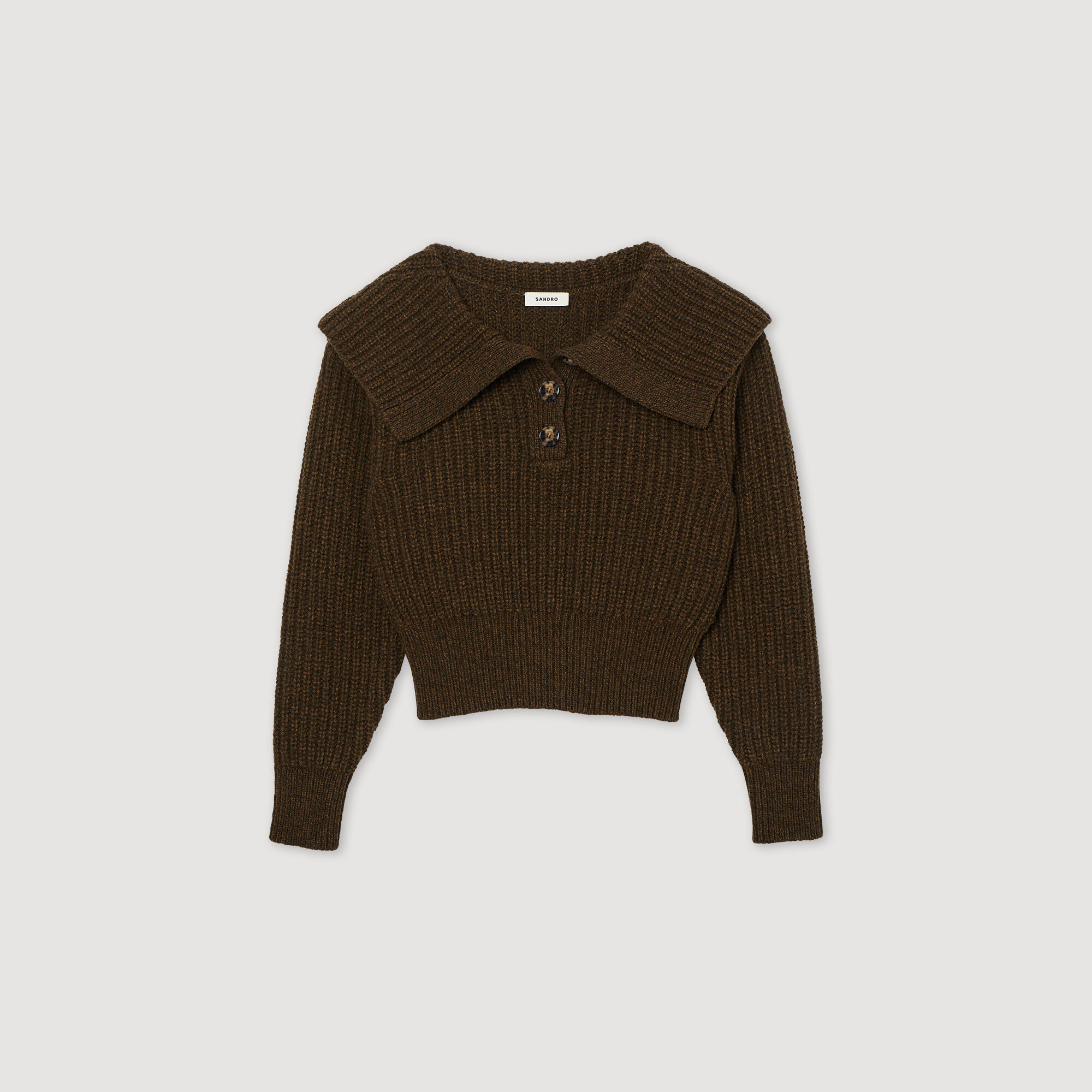 Knitted wide-neck sweater