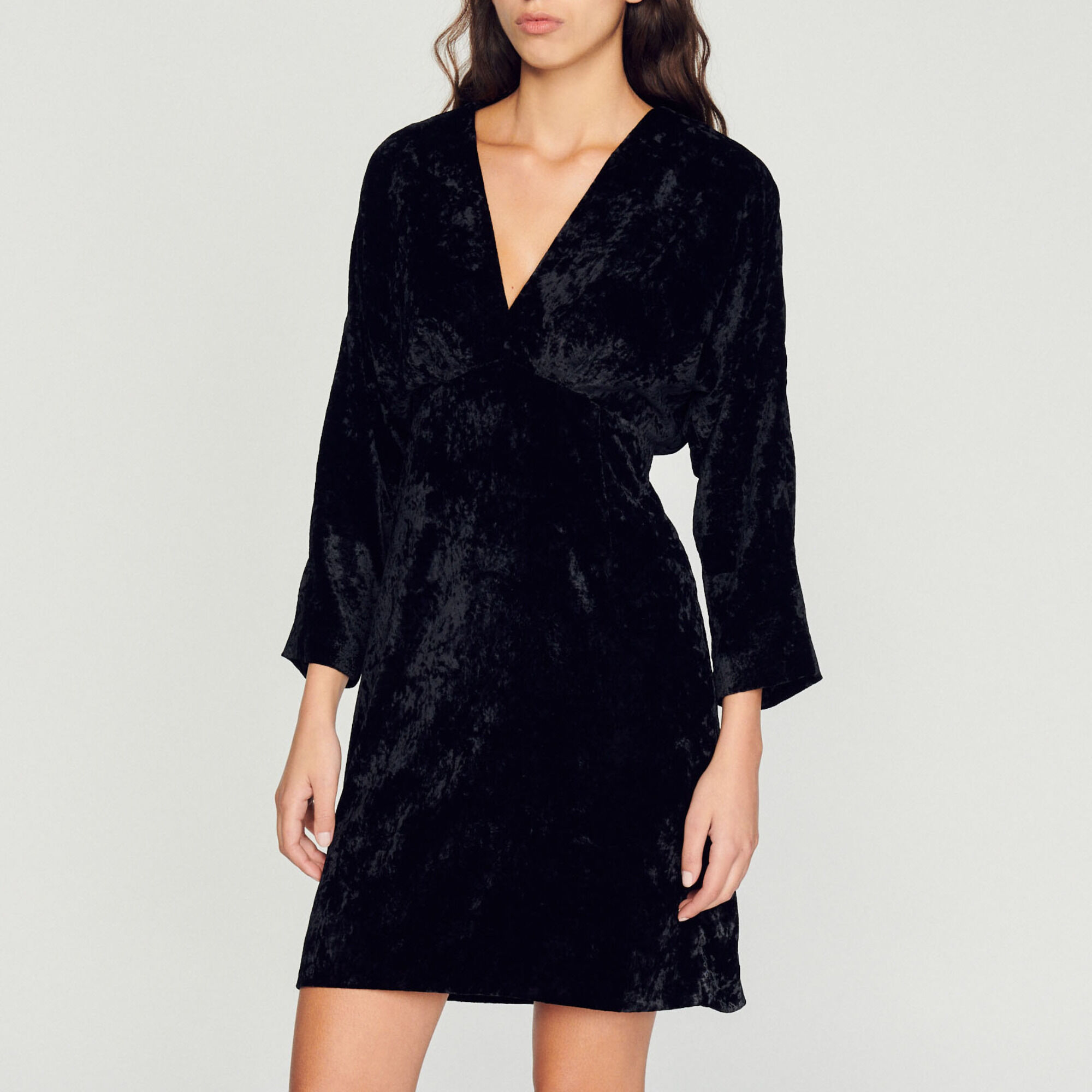 Short crushed velvet dress