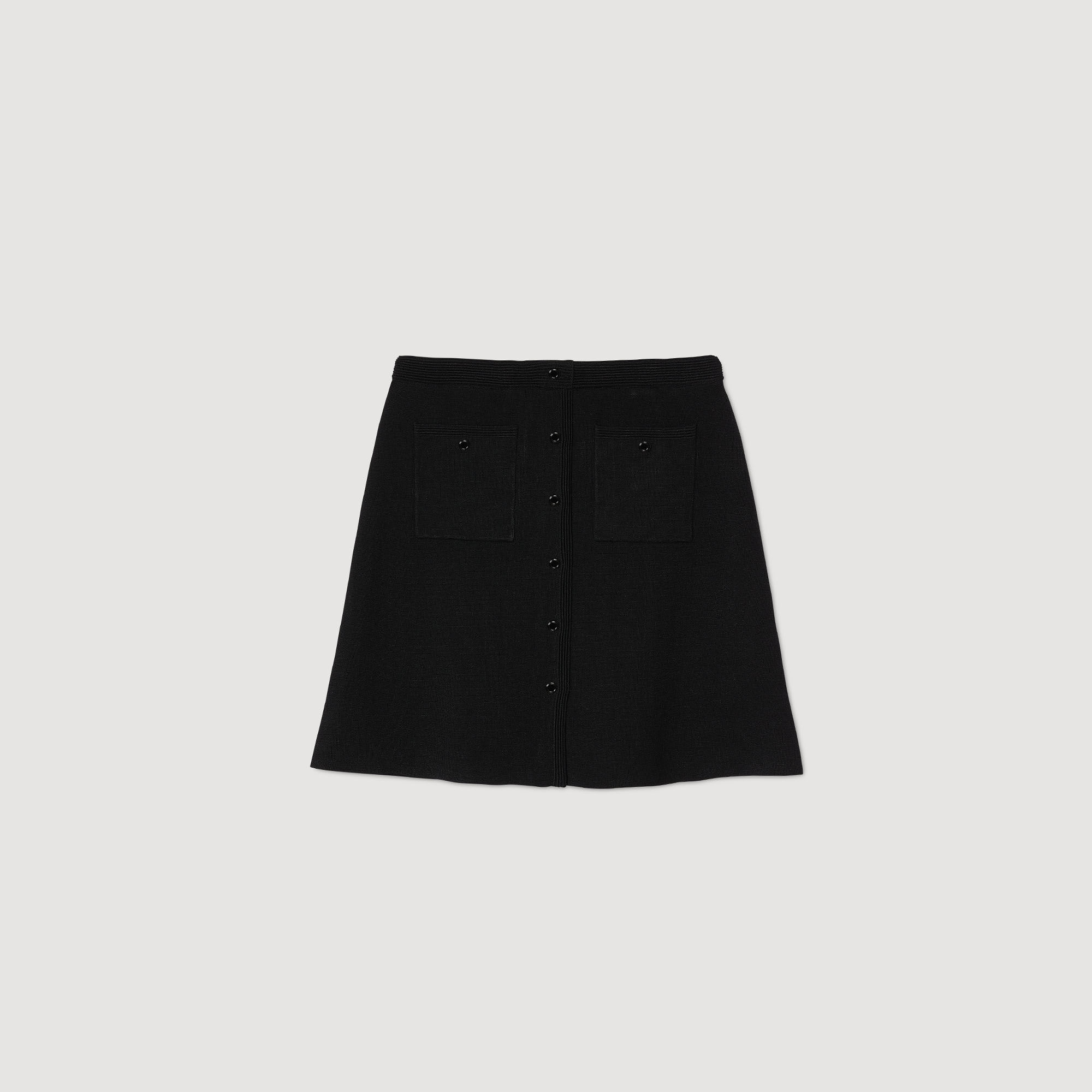 ◆ojos◆ ie Fluid Knit Skirt 01 Black 24MWi:e-KN02-BK Sandro_SFPJU01359-20_F_1.jpg