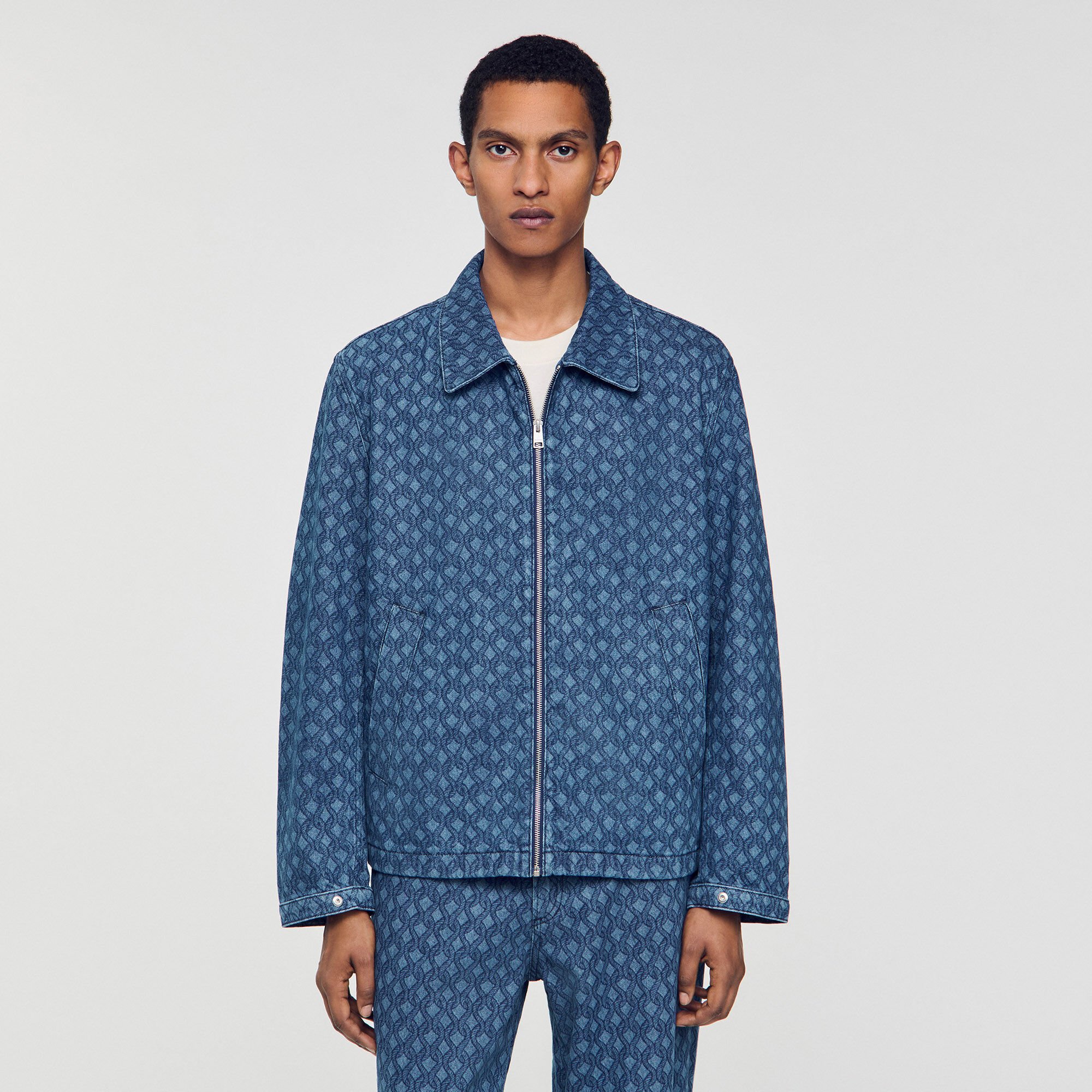 Rope motif denim jacket