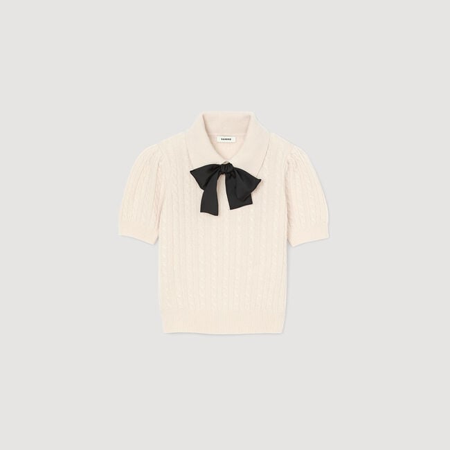 Polo-neck knit jumper
