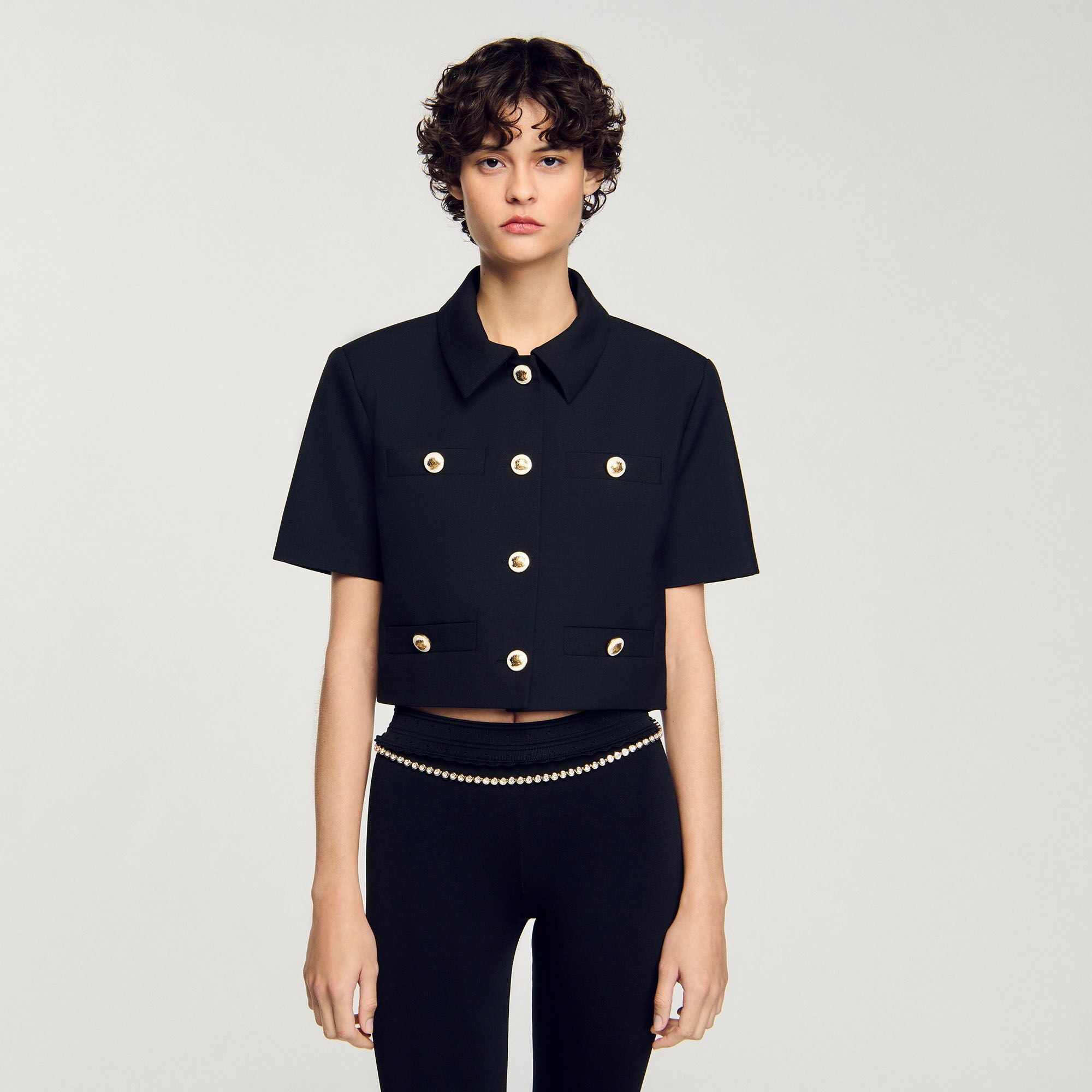 【海外限定】Sandroウール混ジャケット☆Short-sleeved cropped Sandro_SFPVE01136-20_F_1.jpg
