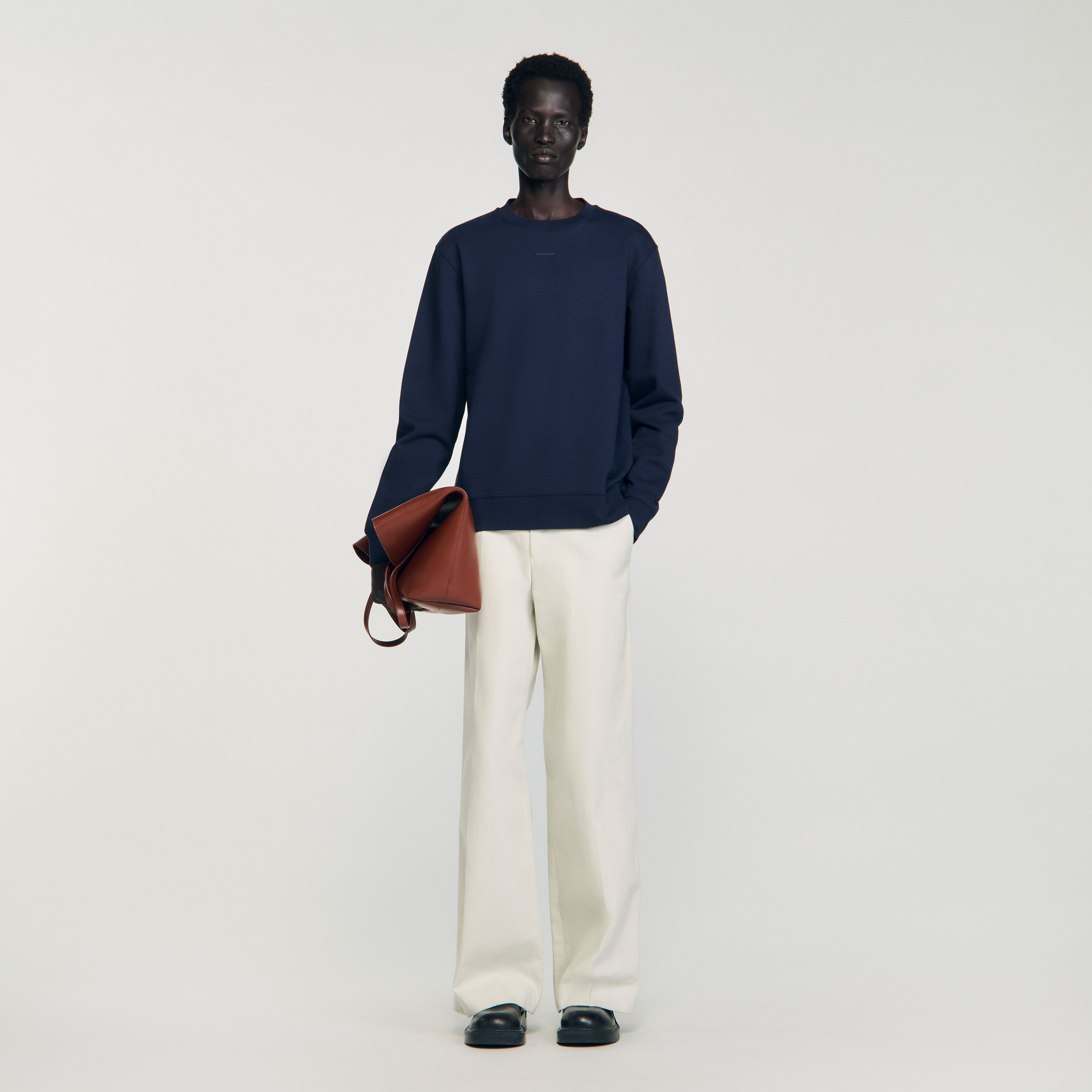 sandro ロゴスウェットシャツ SANDRO ロゴ スウェットシャツ | ブルー | FARFETCH JP