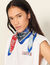Printed scarf with pleats