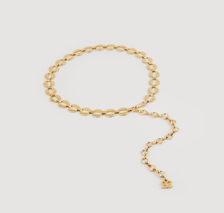 Embellished chain belt white beige For Women Sandro Paris