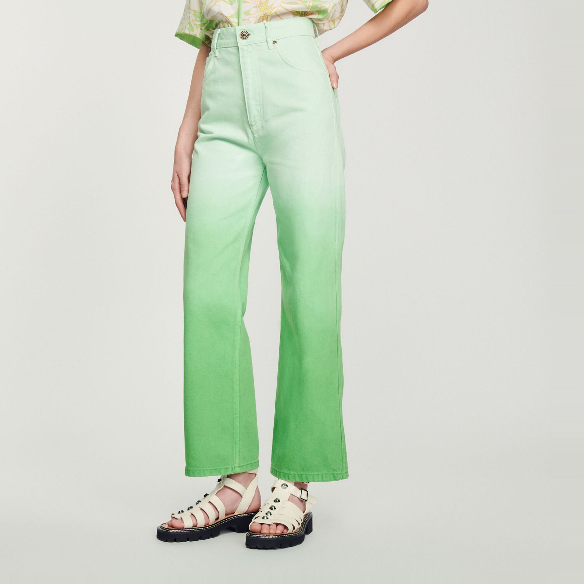 Straight-leg gradient-effect jeans