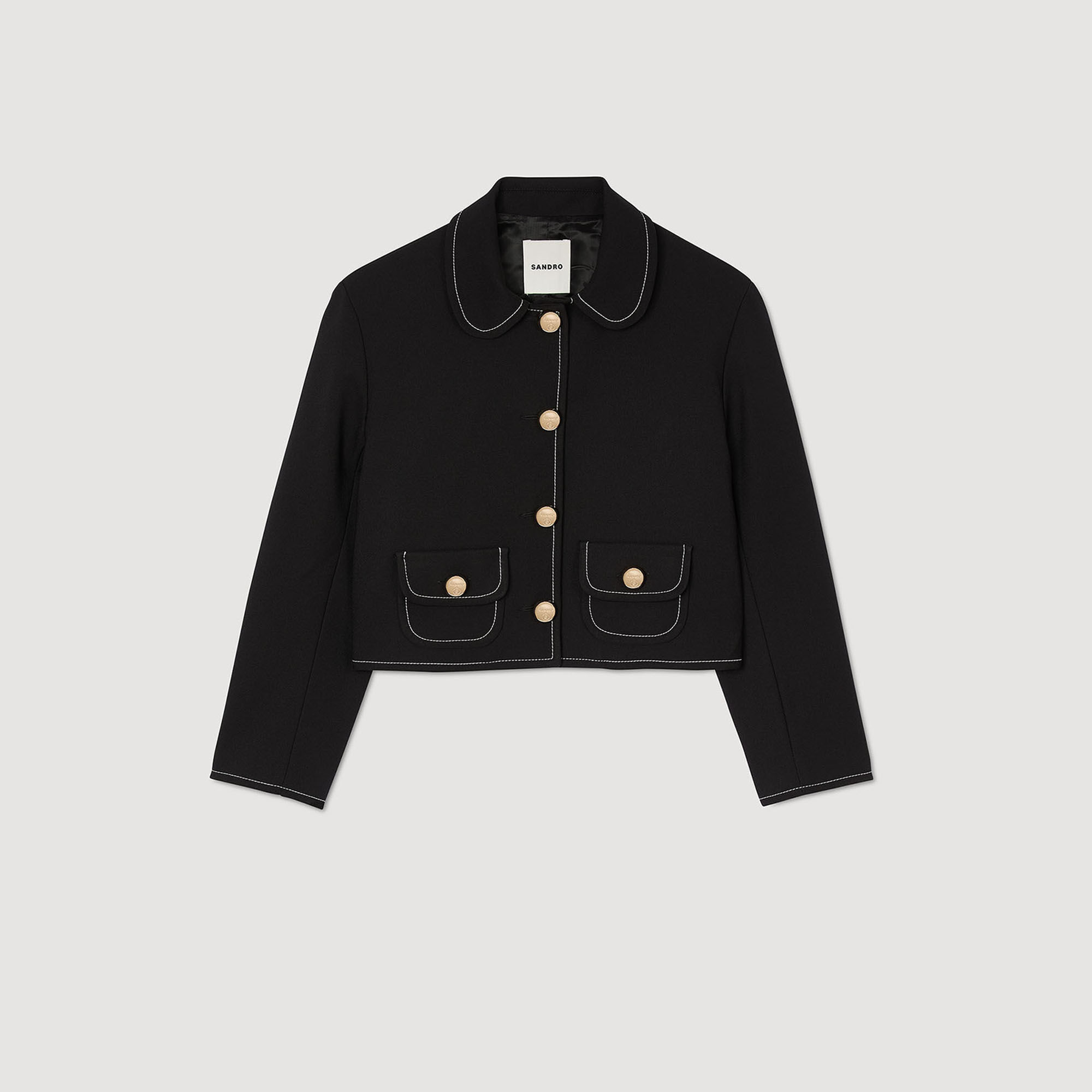 Peter Pan collar cropped jacket
