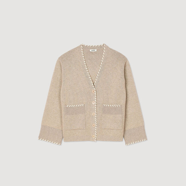 Cardigan with contrast trim