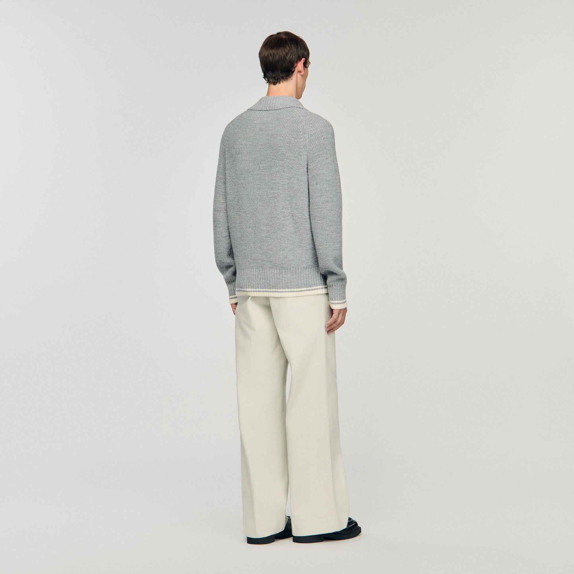 Wool cardigan with patch S
