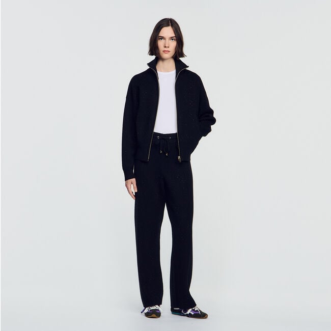 Rhinestone jogging trousers - Women | Sandro