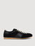 Leather and suede low-top trainers