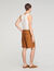 Elastic waist linen shorts