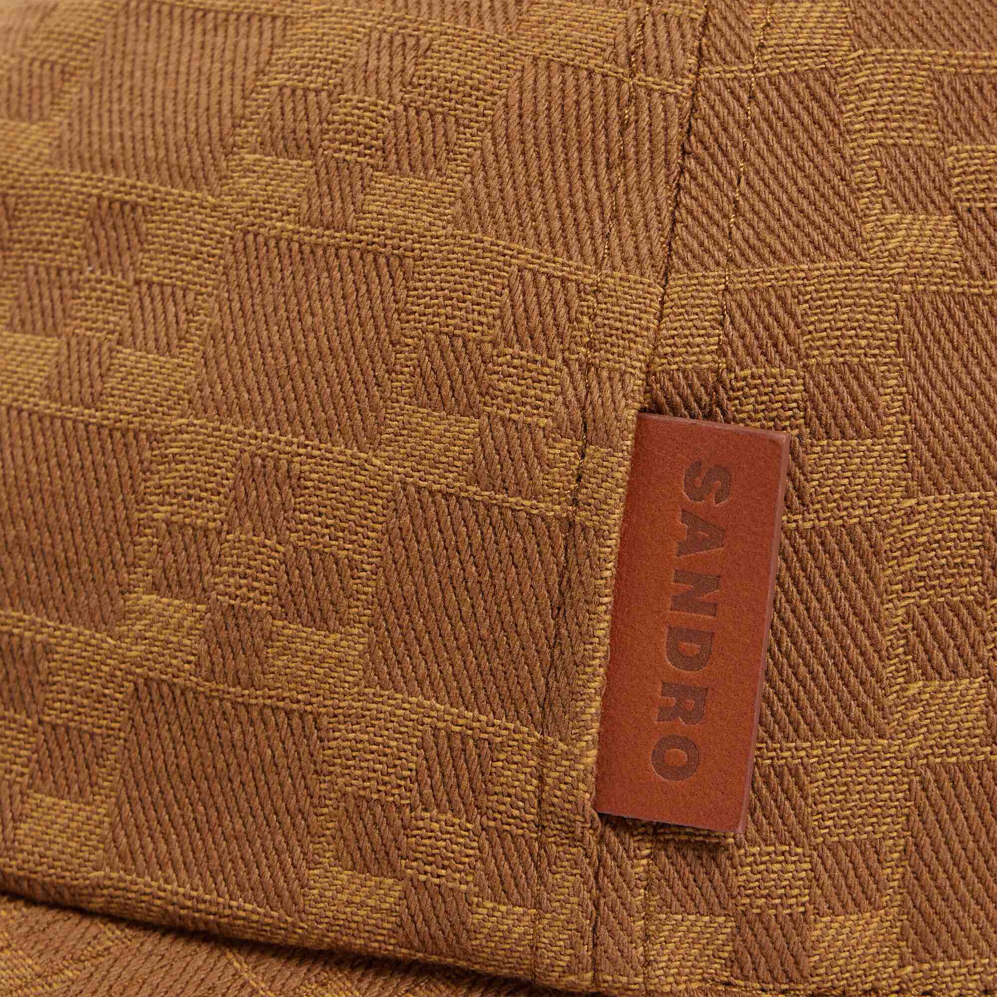 Denim cap with cross motif