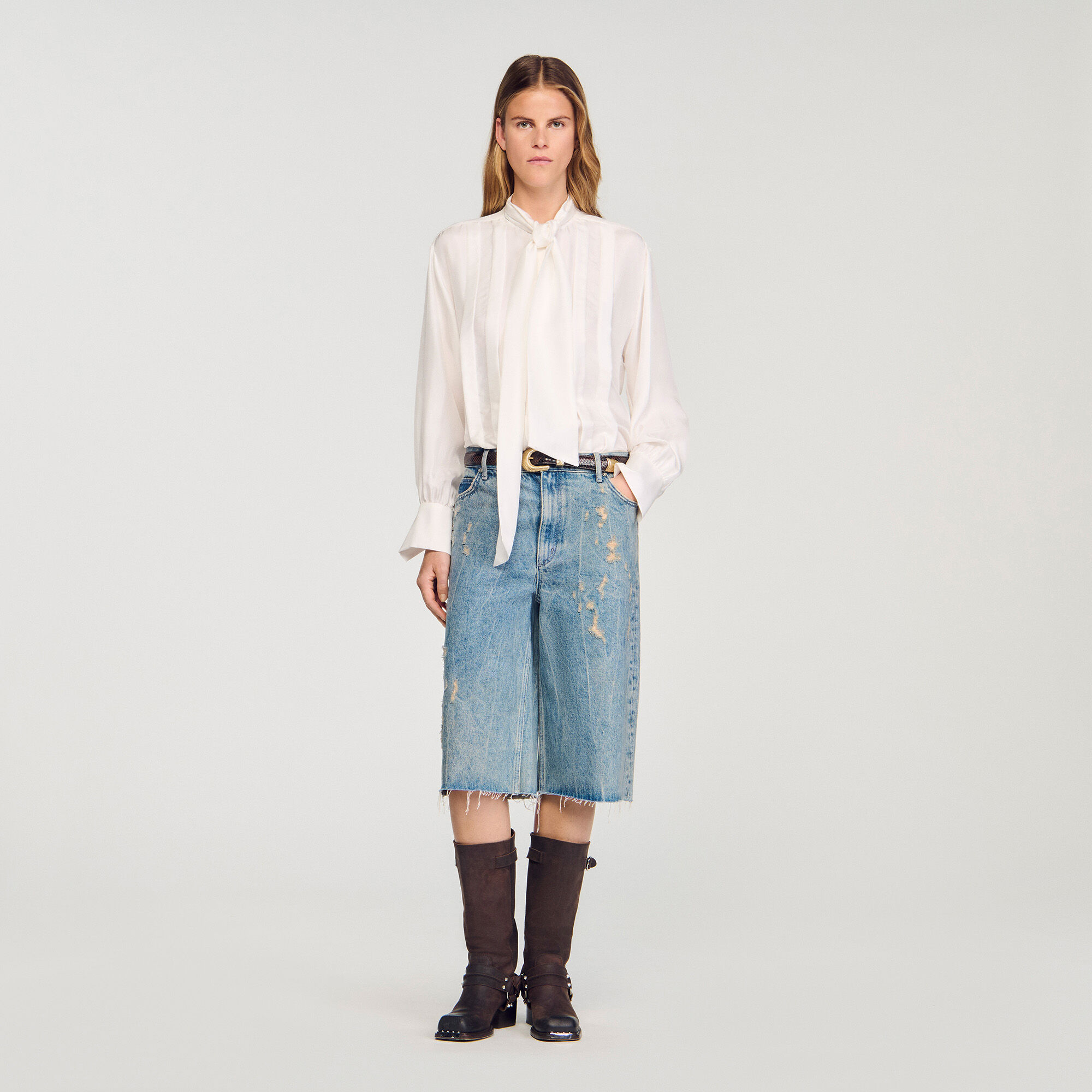 Silk lavallière shirt