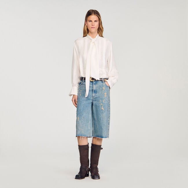 Silk lavallière shirt