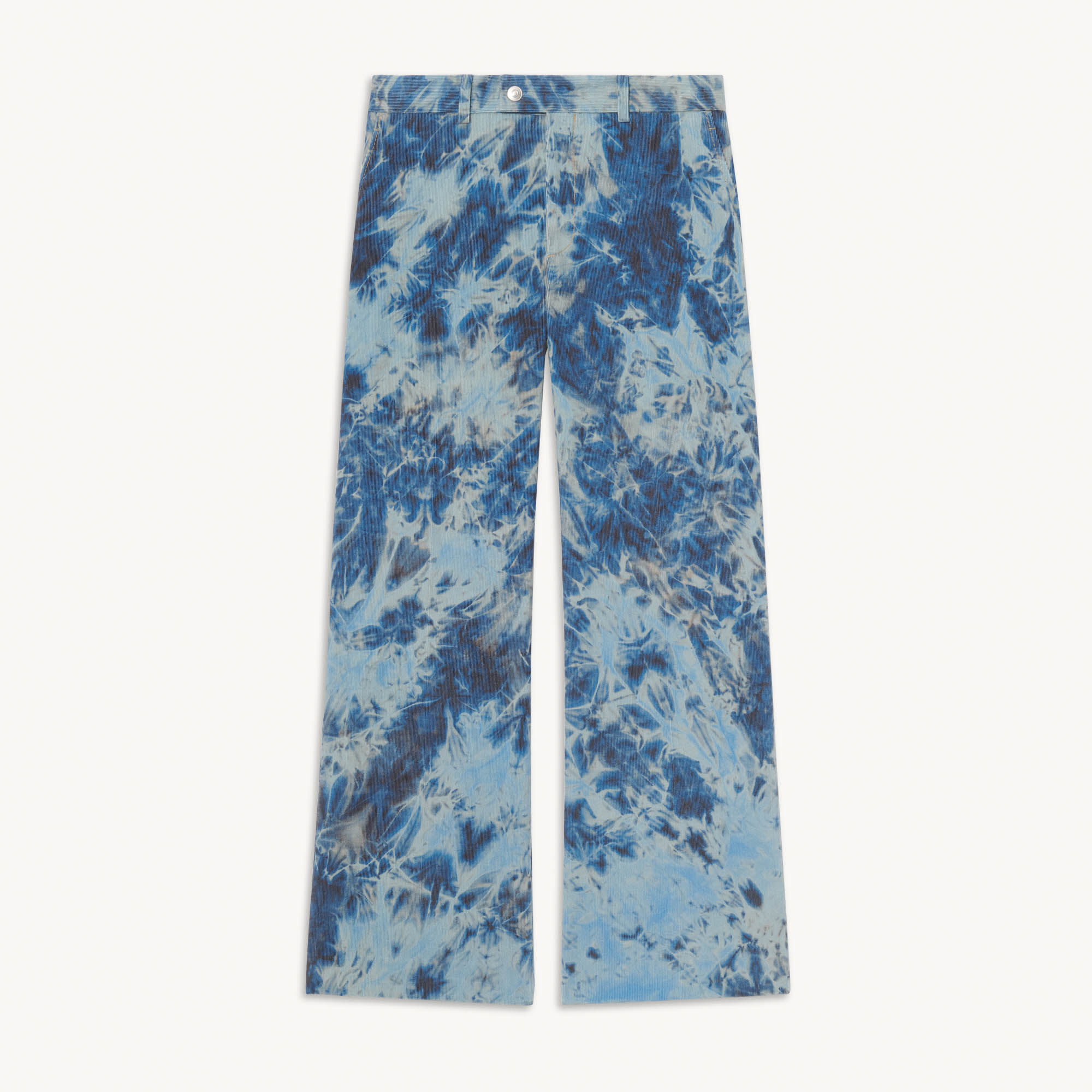 Tie-dye velvet trousers