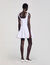 Dual-material short dress