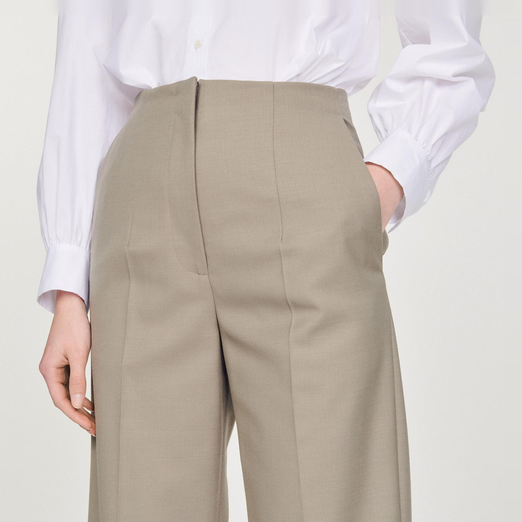 High-waisted tailored trousers