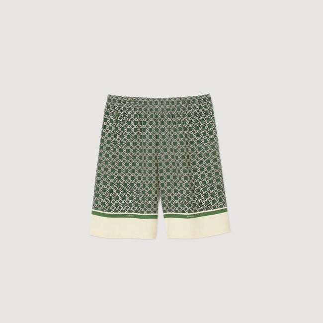 Patterned floaty Bermuda shorts