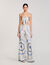 Spiral-motif wide-leg trousers