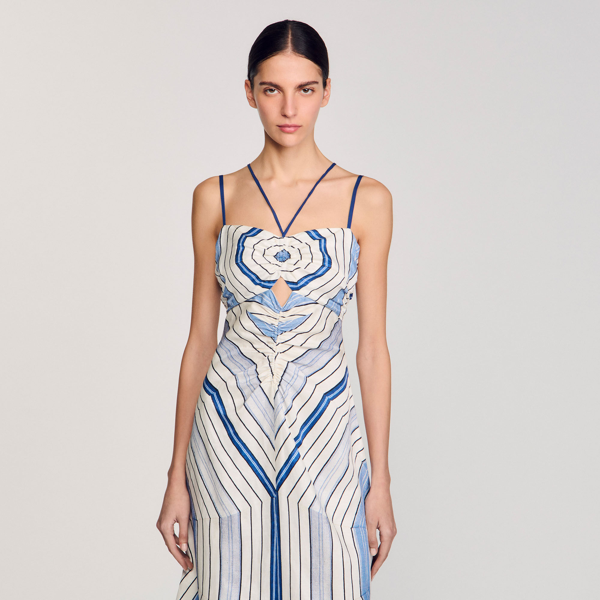 Spiral-motif maxi dress