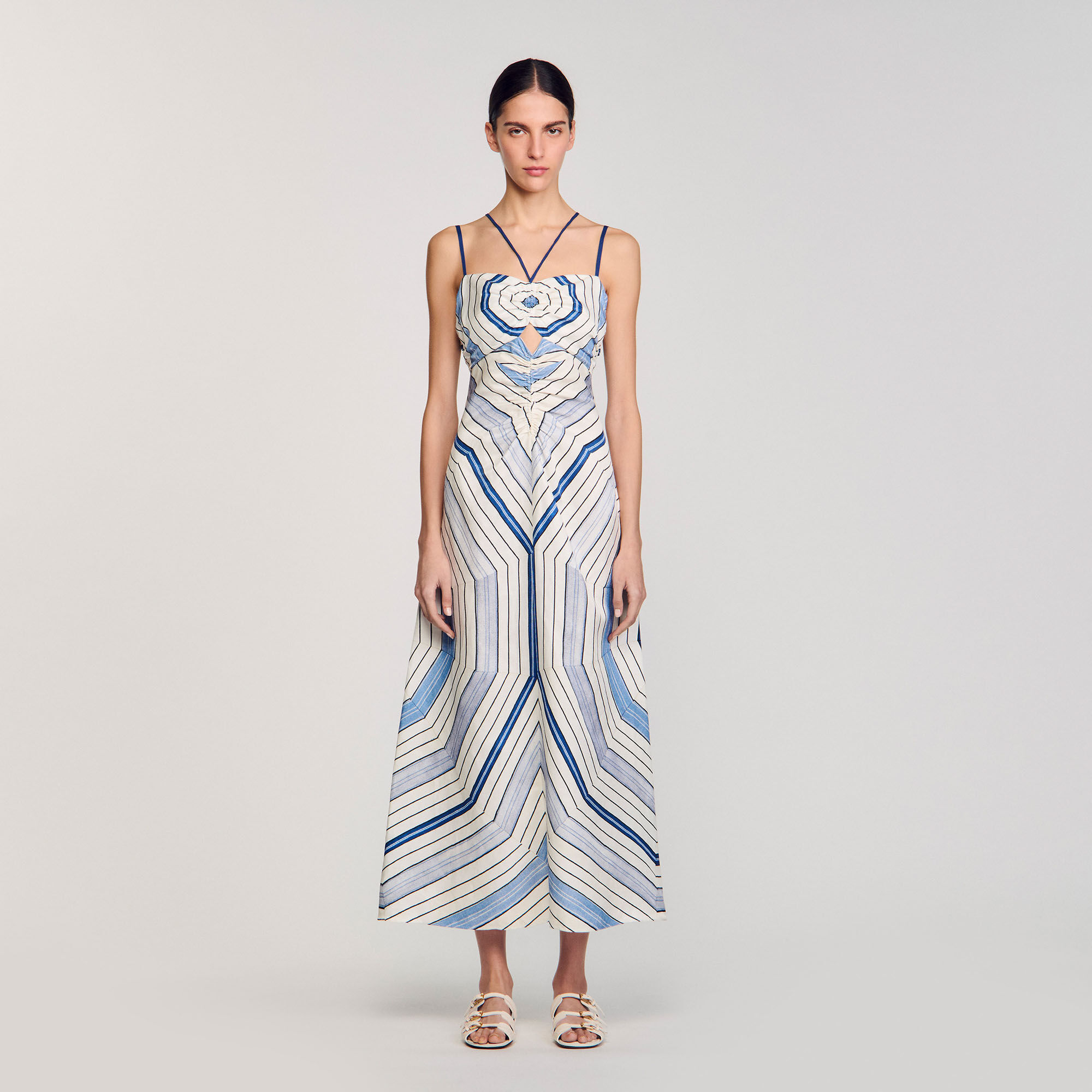 Spiral-motif maxi dress
