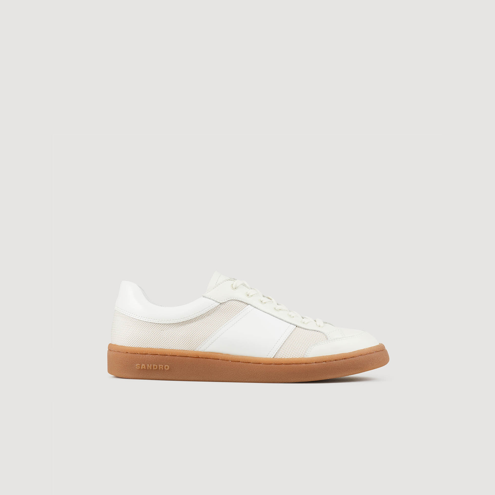 Leather trainers white beige for Men Sandro Paris