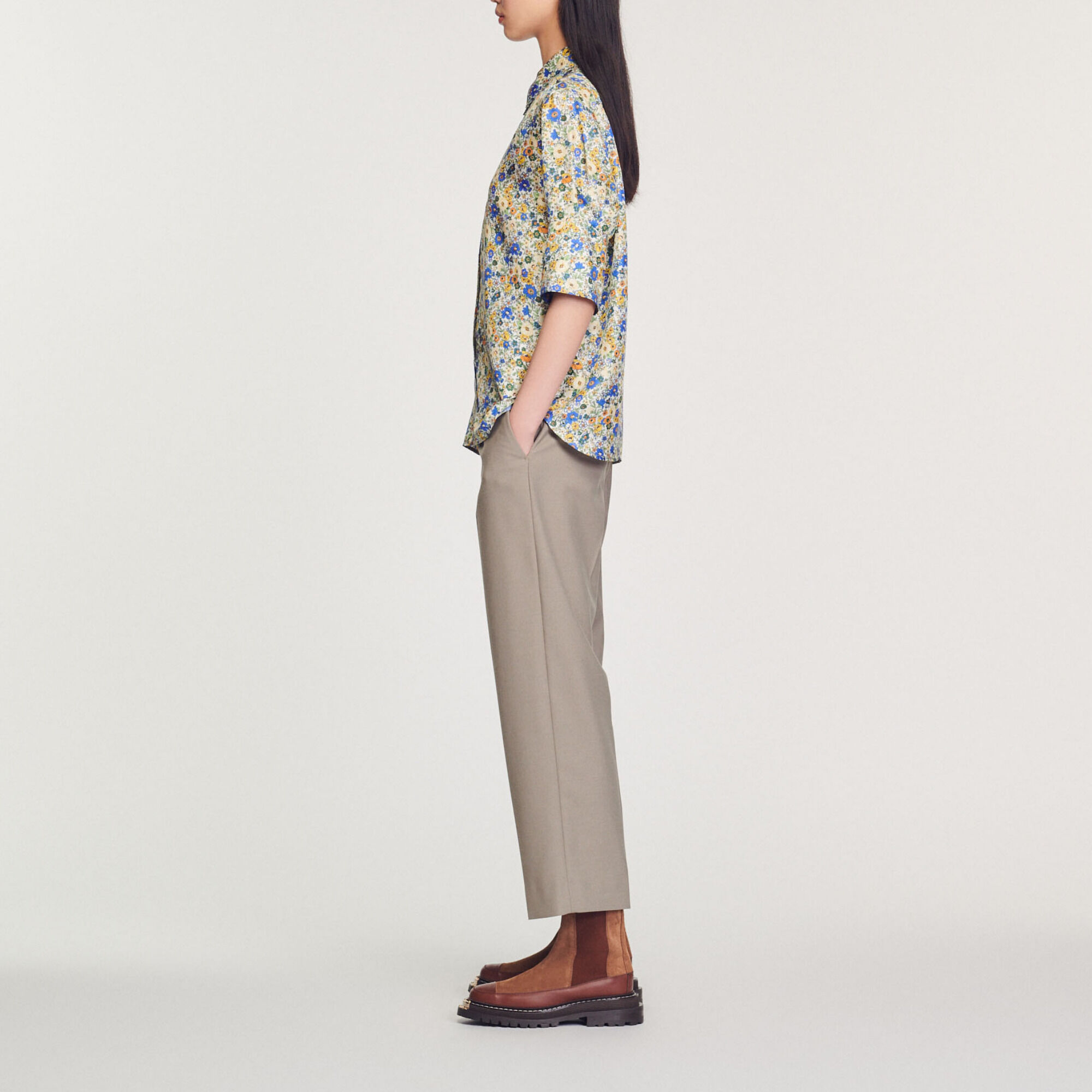 Short-sleeved Blossom print shirt