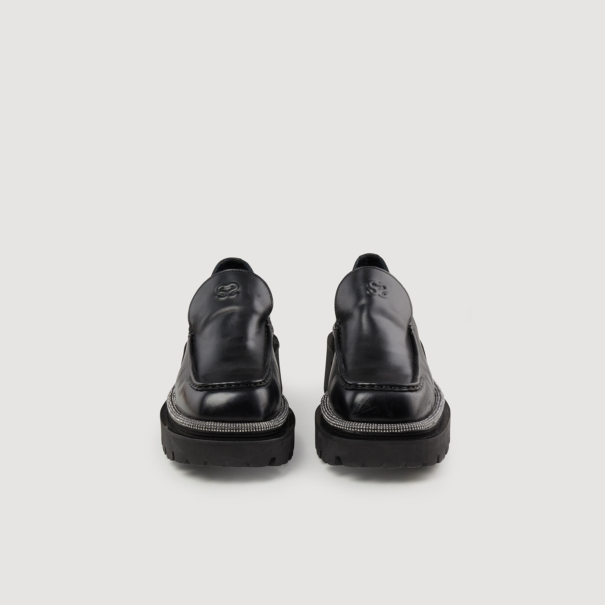 Loafers with thick notched soles