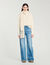 Knitted jumper with scarf collar