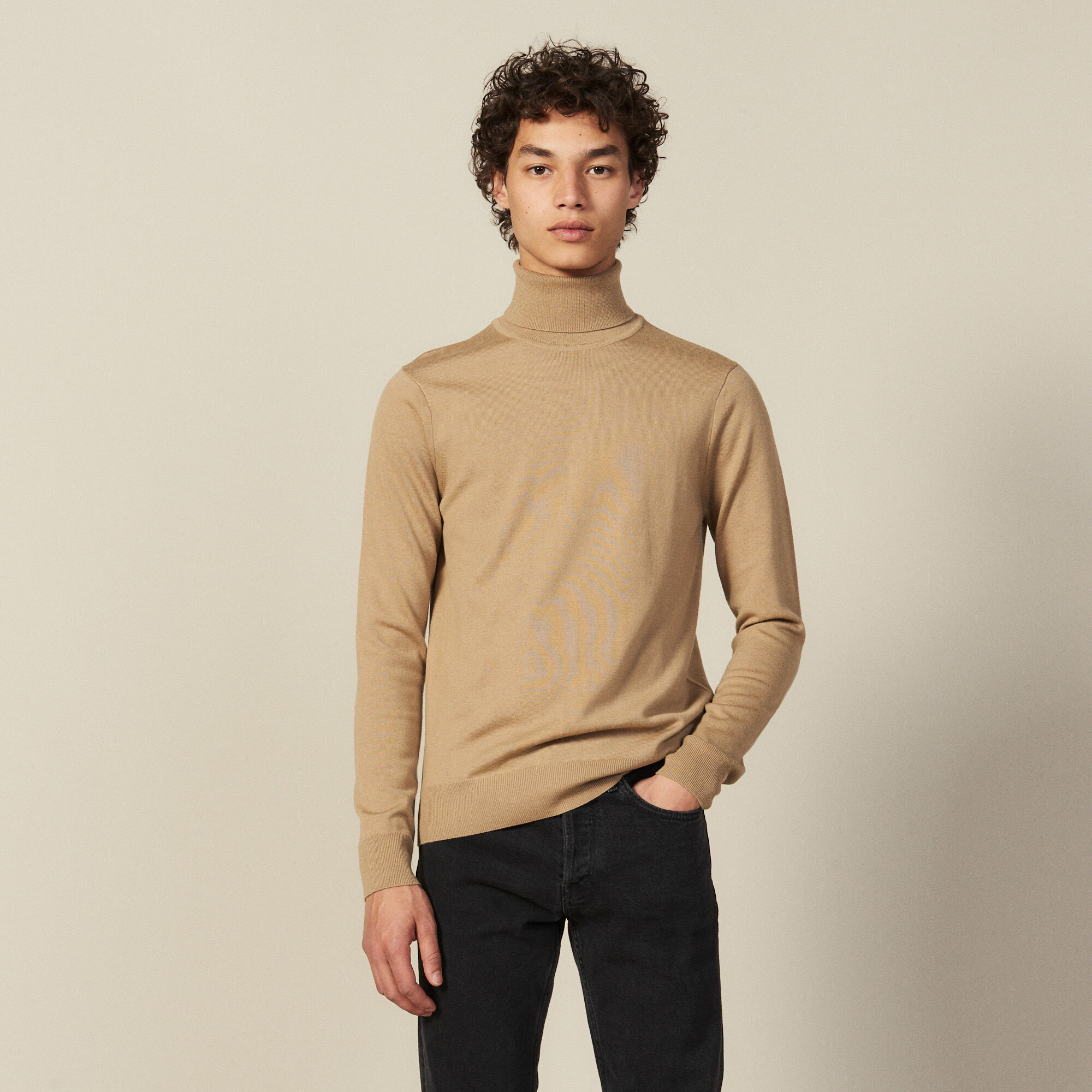 Roll neck wool sweater