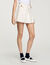 Short box-pleated skirt