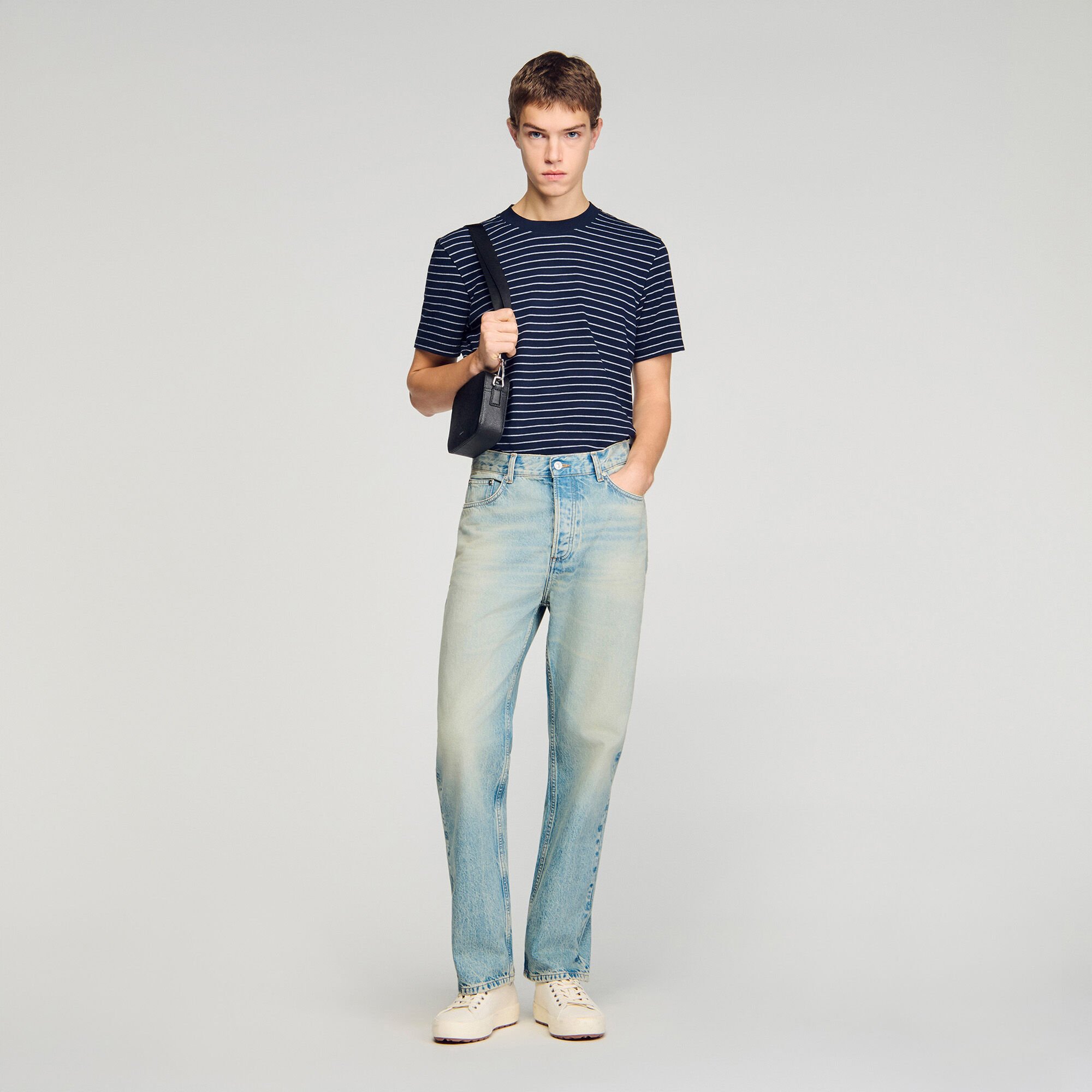 Faded wide-leg jeans