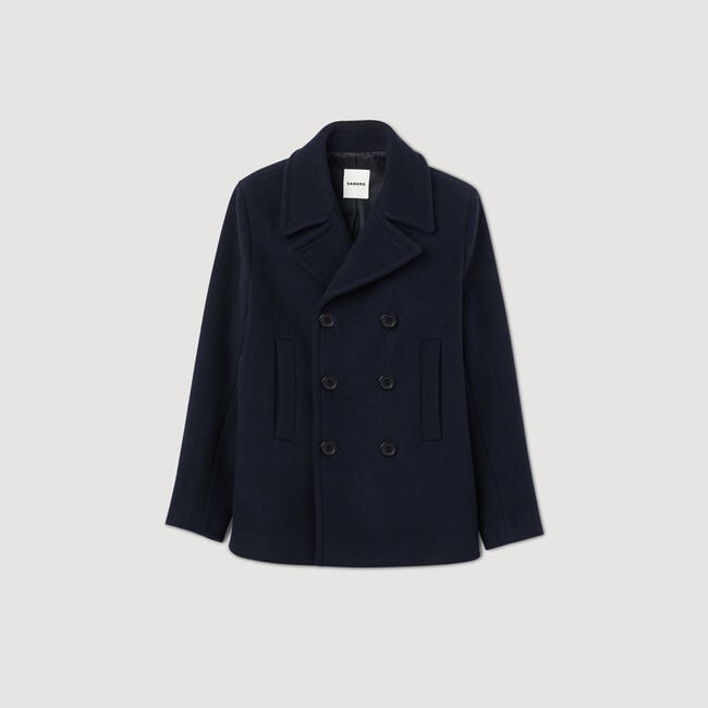 Straight-fit wool-blend coat