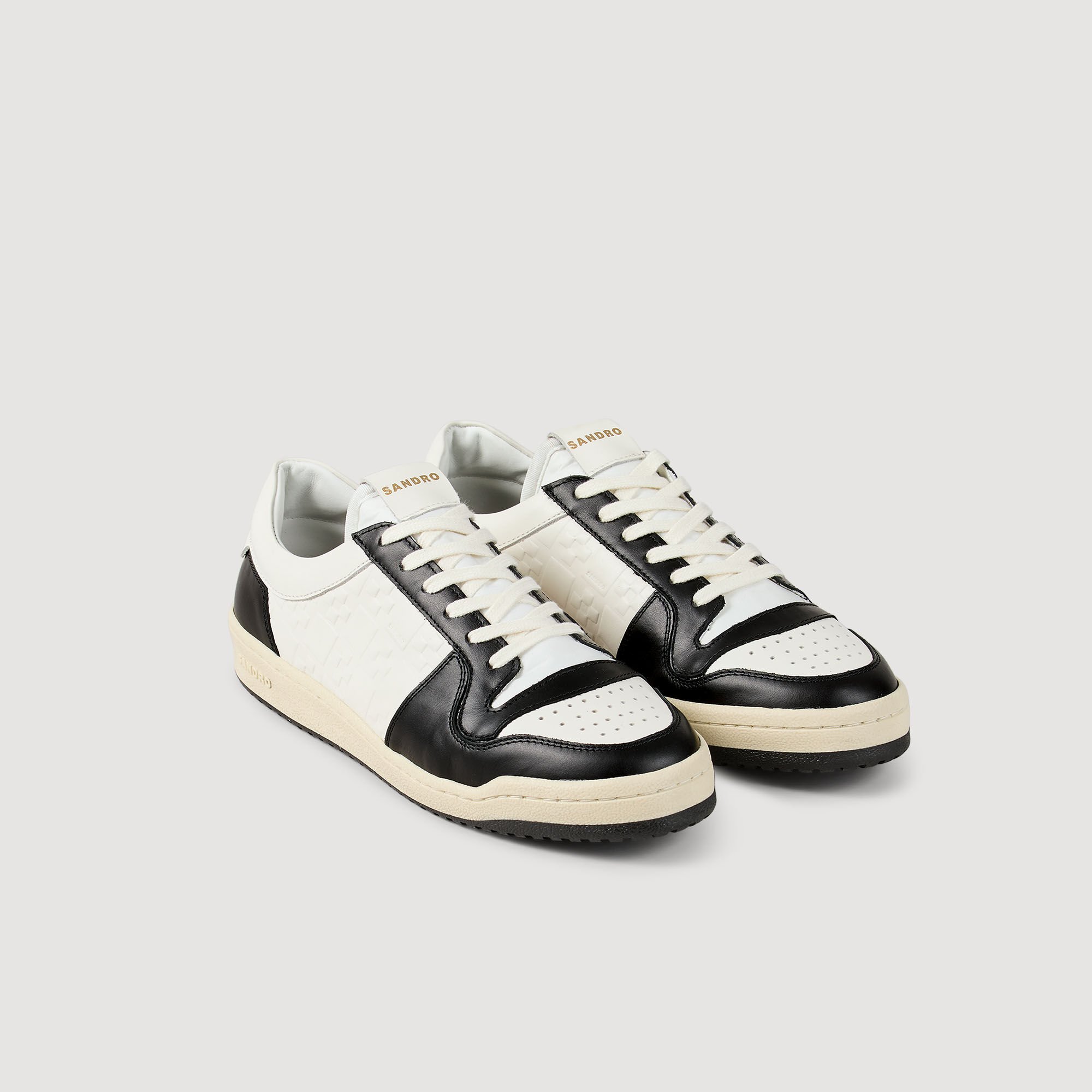 Low-top leather trainers