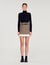 Short skirt with frill and belt
