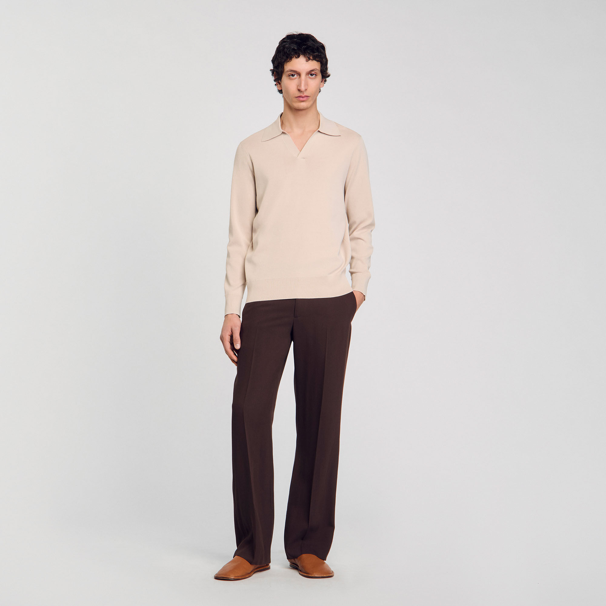 Knit polo shirt