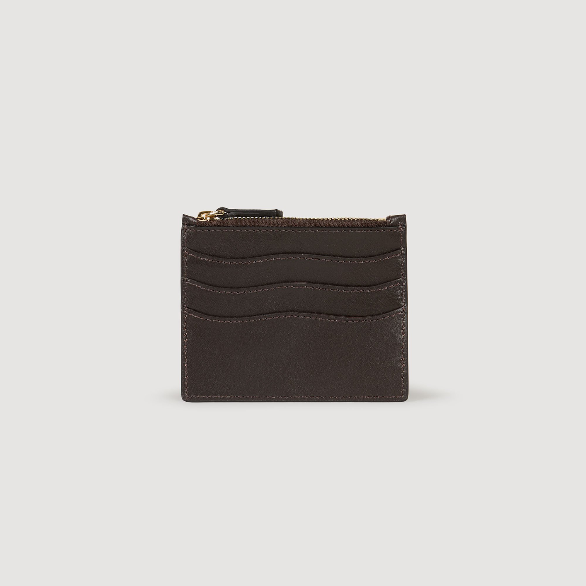 Leather and suede cardholder