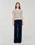 Striped jumper with pearl collar