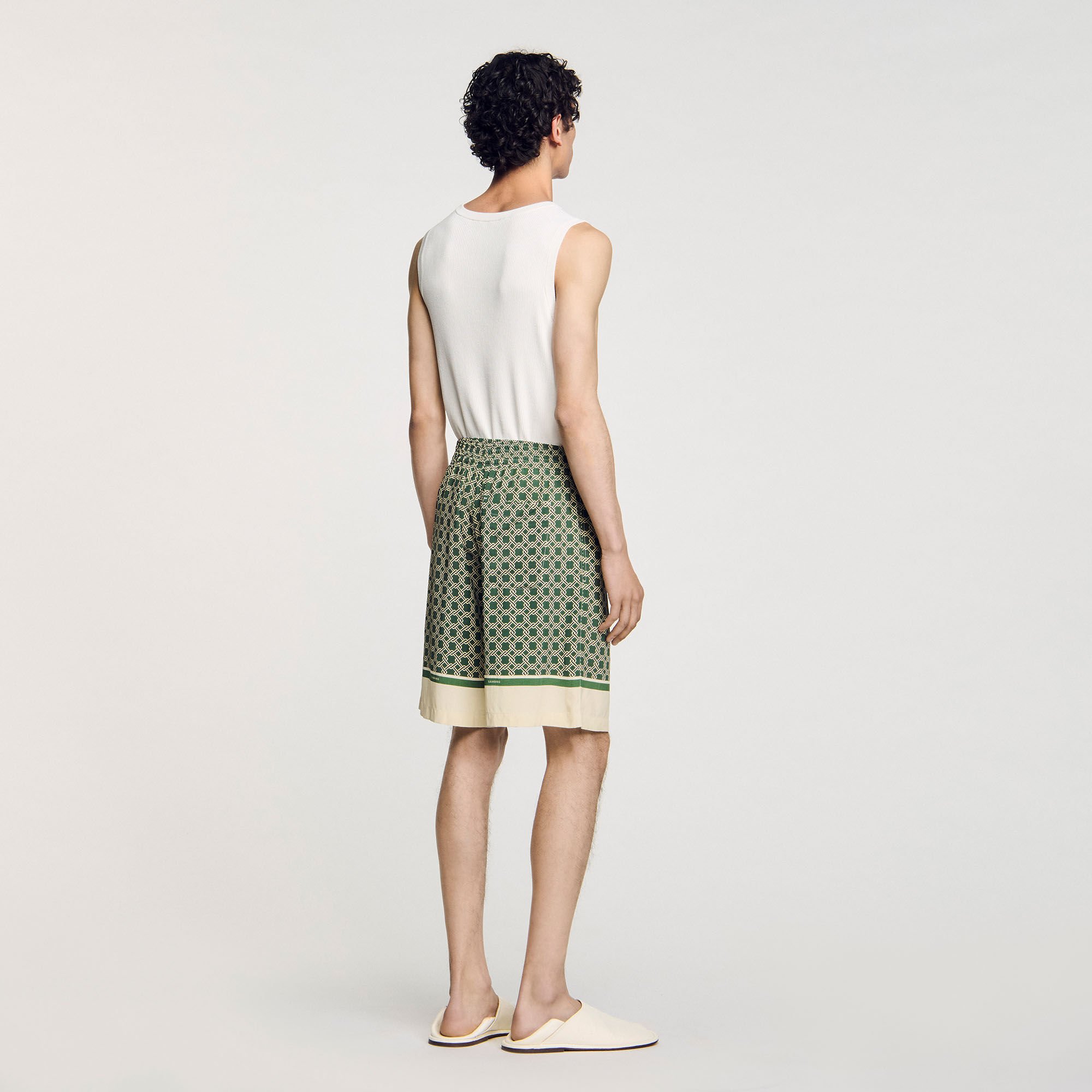 Patterned floaty Bermuda shorts