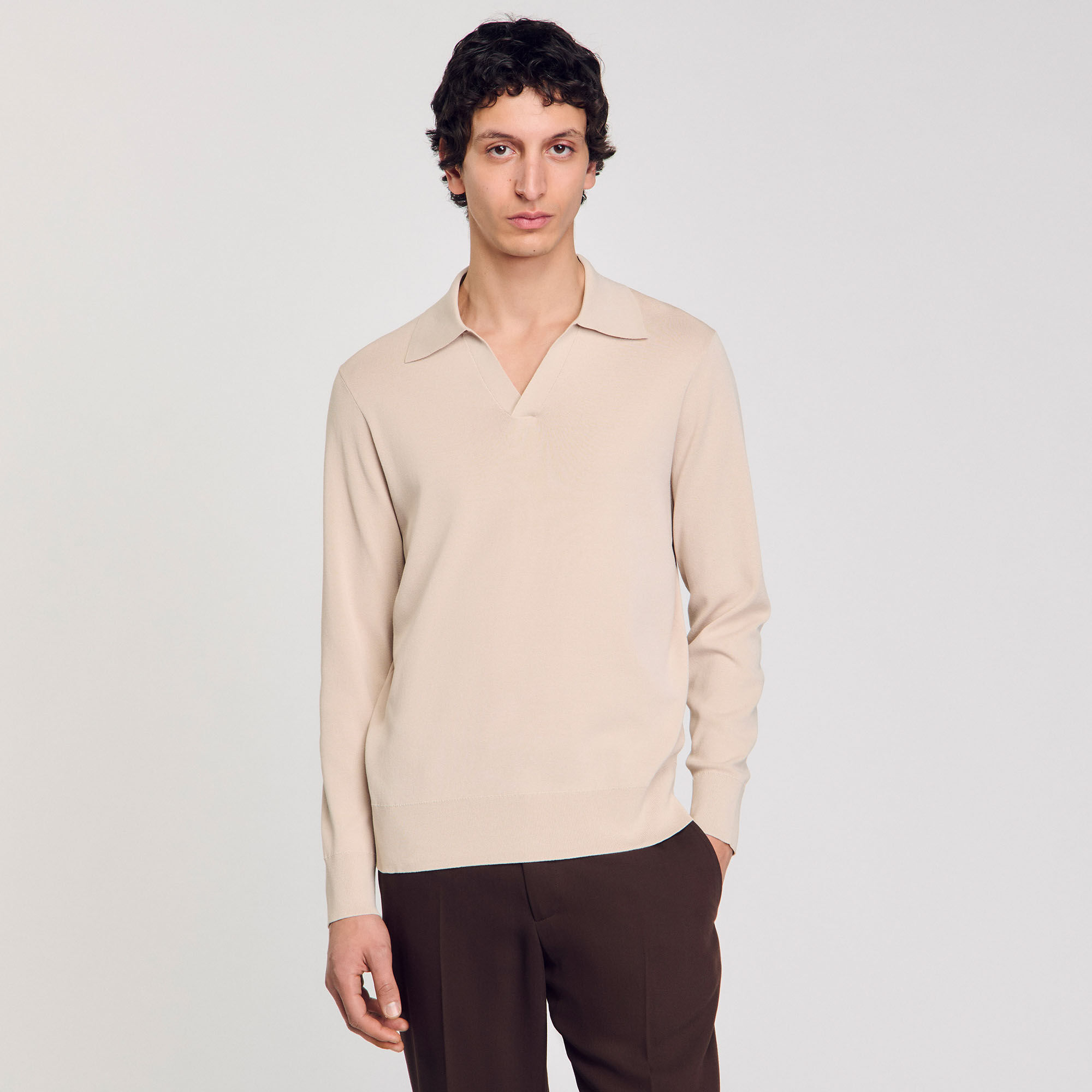 Knit polo shirt