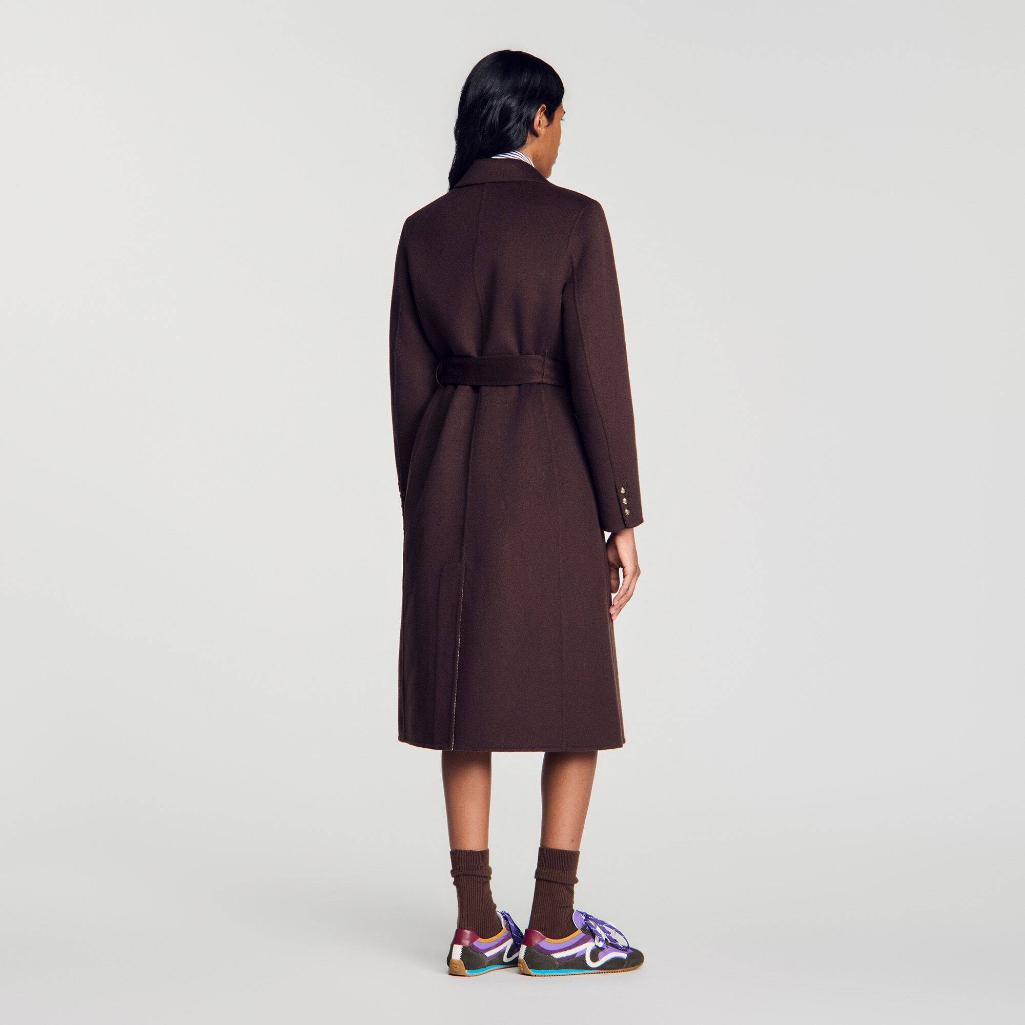 Double-faced check coat