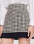 Short houndstooth tweed skirt