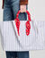 Striped canvas tote bag