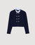 Cardigan with removable ruffled collar