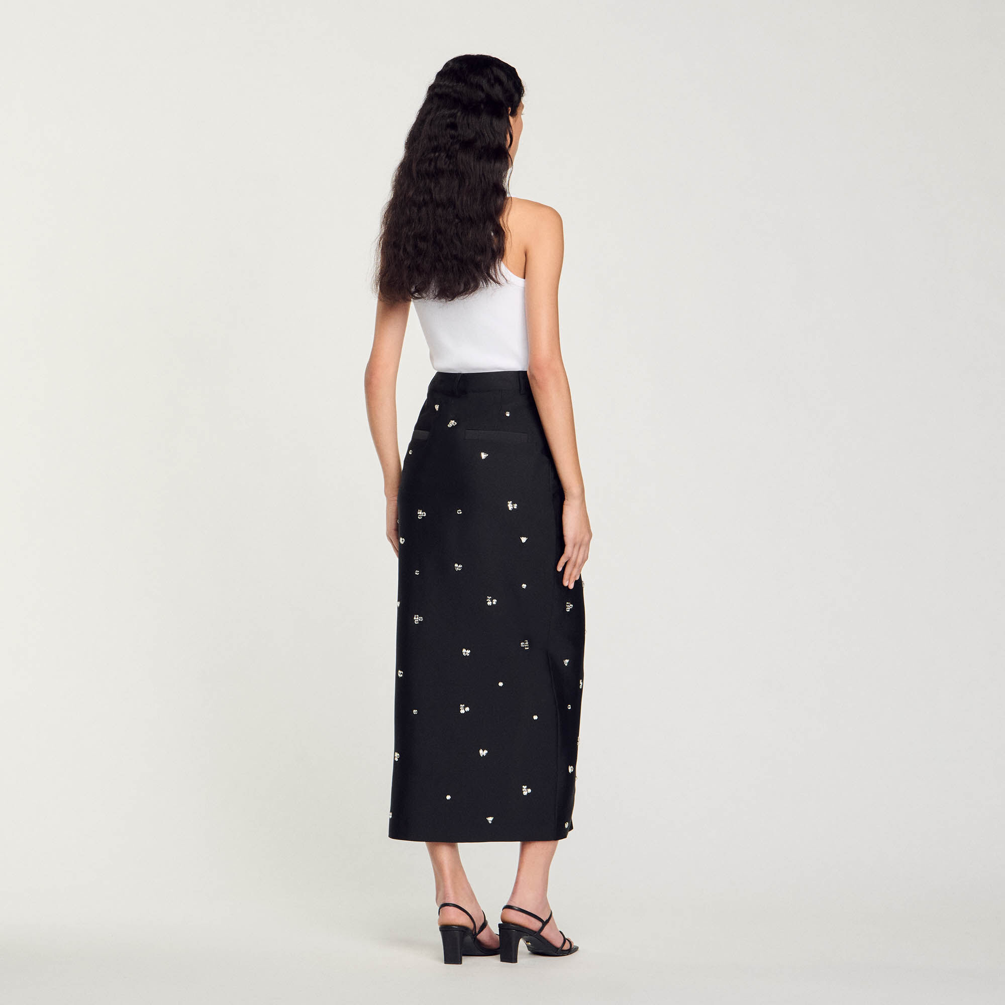 Rhinestone pencil skirt