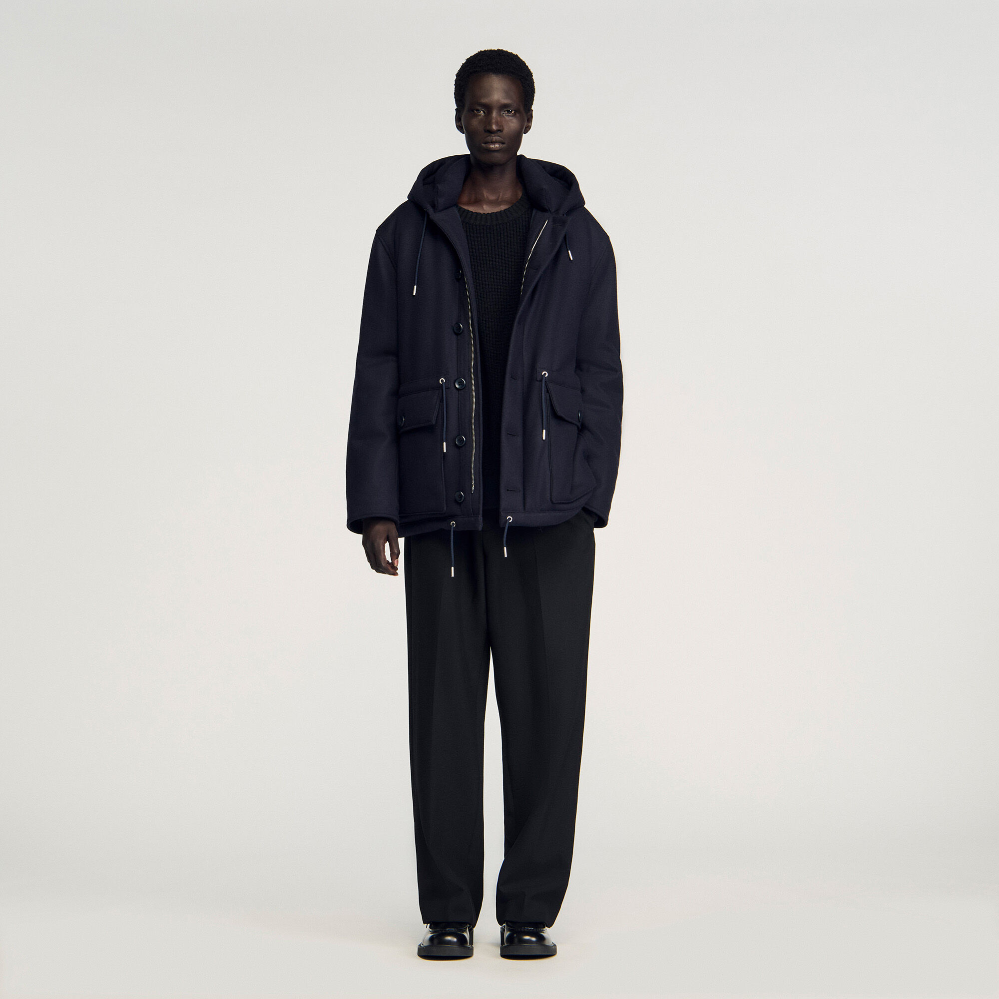 Hooded wool parka Hooded wool parka